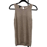 Escada Women's Size M Tan Sequins Sleeveless Shirt