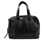 FOSSIL Black Leather Handled Satchel Purse w/Optional Crossbody Strap