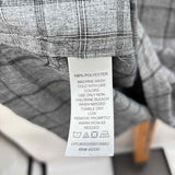 Haggar Men's Size XL Charcoal Polyester Plaid Short Sleeve Shirt