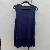 Soft Surroundings Women's Size 1X Navy Solid Sleeveless Shirt