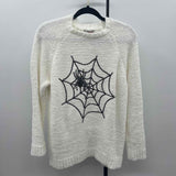 Poof Women's Size L White Shimmer Sweater