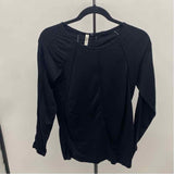 Athleta Women's Size S Black Laser Cut Long Sleeve Shirt