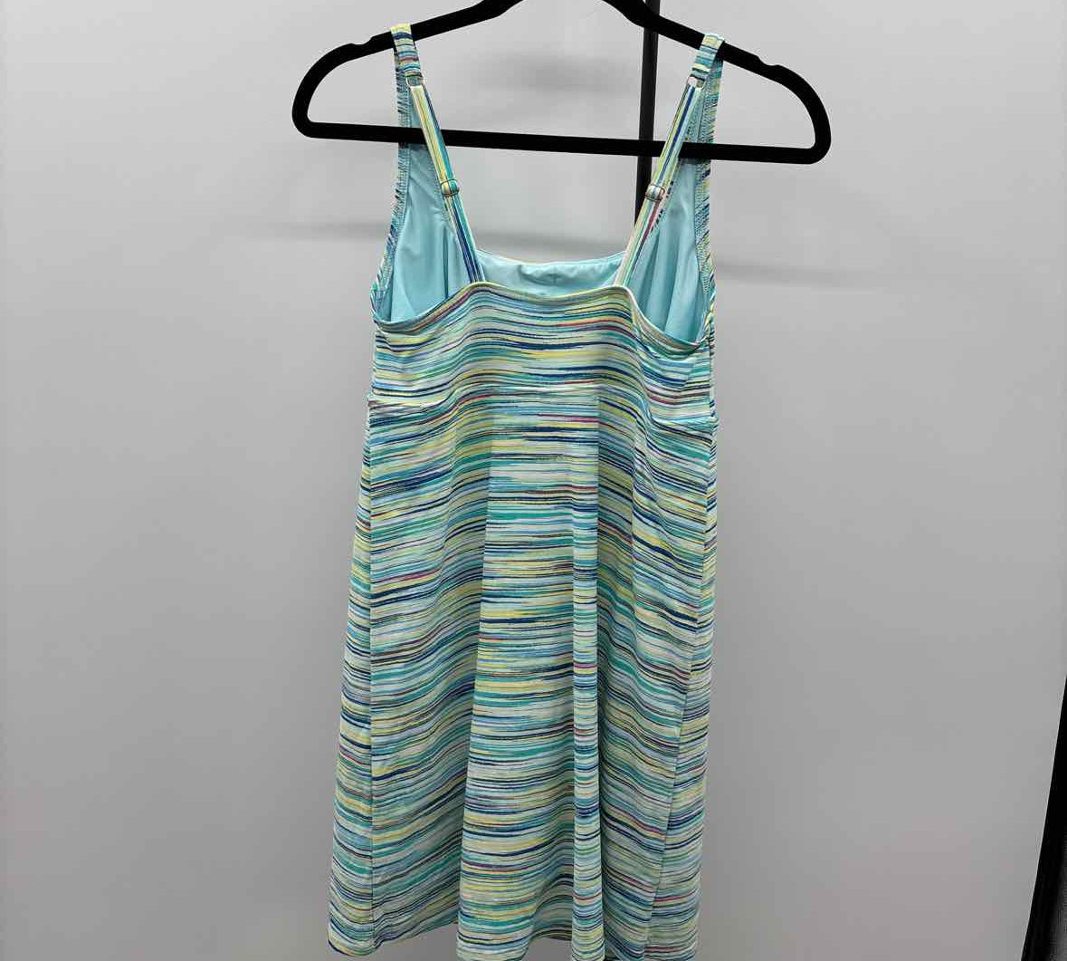 Lands End Women's Size 8 Aqua Stripe Dress