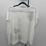 JJill Women's Size L White Floral Short Sleeve Shirt