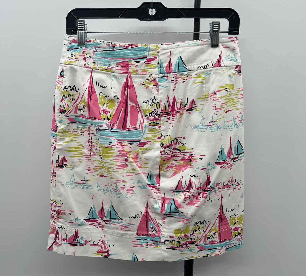Talbots Women's Size 2P White Sailboats Skirt
