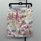 Talbots Women's Size 2P White Sailboats Skirt