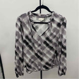 Cloth & Stone Women's Size S Charcoal Abstract Long Sleeve Shirt