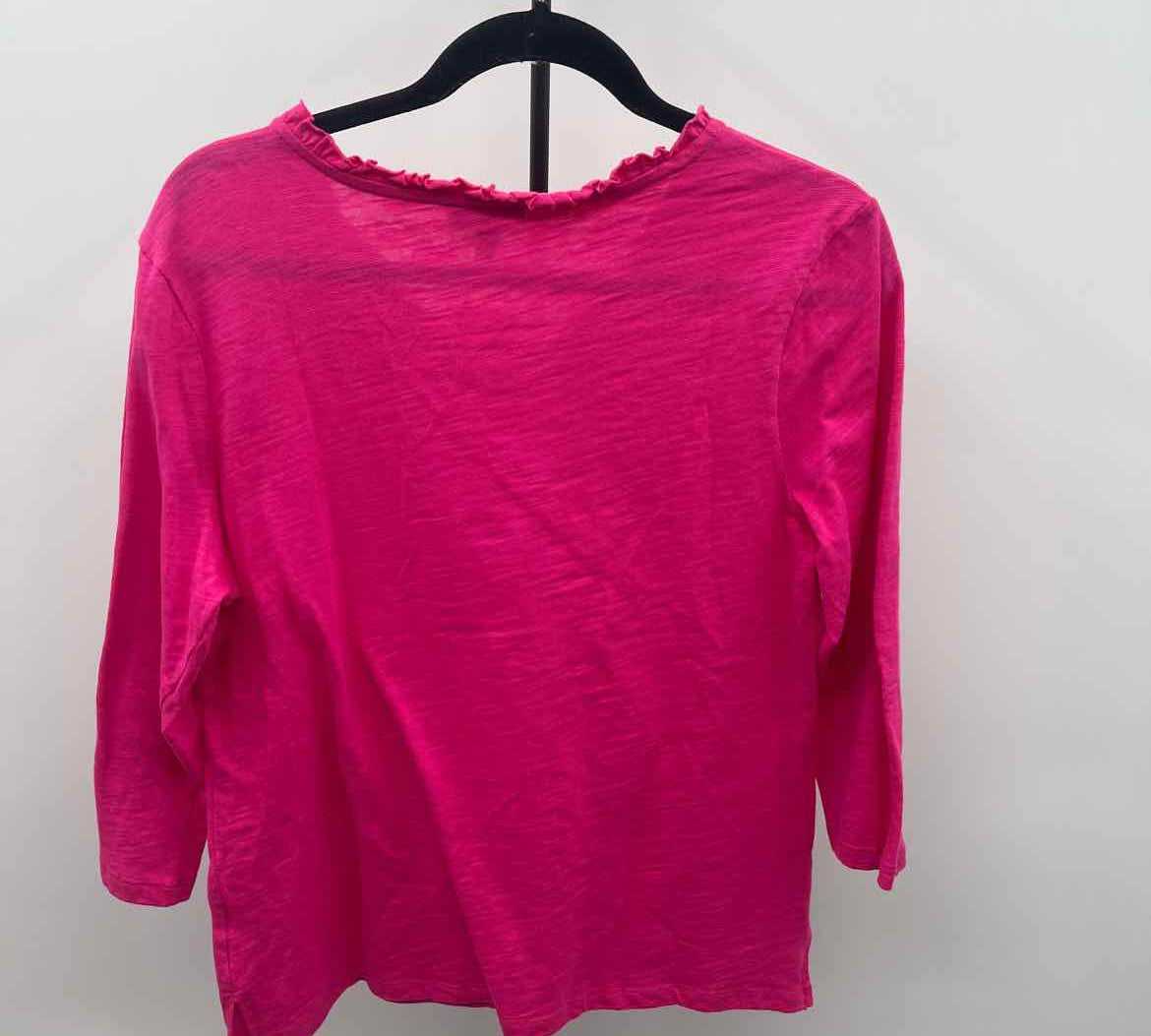 Top Ligne Women's Size M Fuschia Solid Long Sleeve Shirt