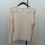 Tommy Hilfiger Women's Size M Blush Cable Knit Sweater