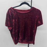 Aeropostale Junior's Size XL maroon Textured Short Sleeve Shirt