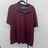 Van Heusen Men's Size XXL Maroon Ribbed Short Sleeve Shirt