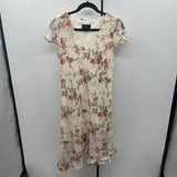 Positive Attitude Women's Size 10 Ivory Floral Dress
