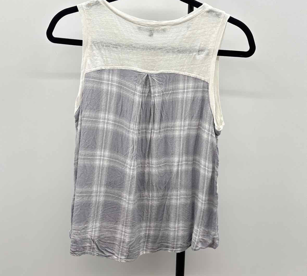 Generation Love Women's Size M White Plaid Sleeveless Shirt