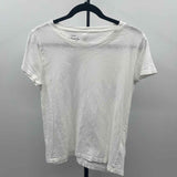 J Crew Women's Size M White Solid Short Sleeve Shirt