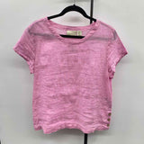 Cynthia Rowley Women's Size M Pink Textured Short Sleeve Shirt