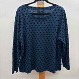 Talbots Women's Size 2XP Navy Solid Long Sleeve Shirt