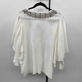 Chico's Women's Size XL White Textured Long Sleeve Shirt
