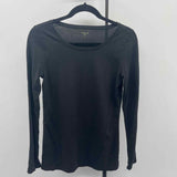 Garnet Hill Women's Size S Black Solid Long Sleeve Shirt