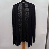 White House Black Market Women's Size XL Black Open Weave Cardigan