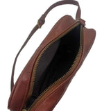 FOSSIL Caramel Vegan Leather & Print Crossbody Purse w/Adjustable Strap