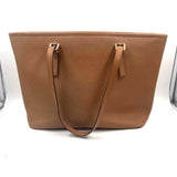 Back MICHAEL KORS Caramel Brown Saffiano Leather JET SET TRAVEL Tote Purse