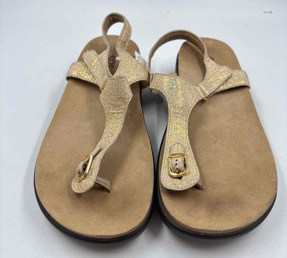 SAS Women's Shoe Size 10.5 Gold Shimmer Sandals