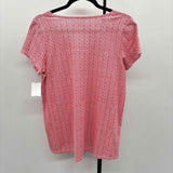 JJill Women's Size S Red Herringbone Short Sleeve Shirt