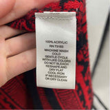 Cable & Gauge Women's Size M Red Geometric Cardigan