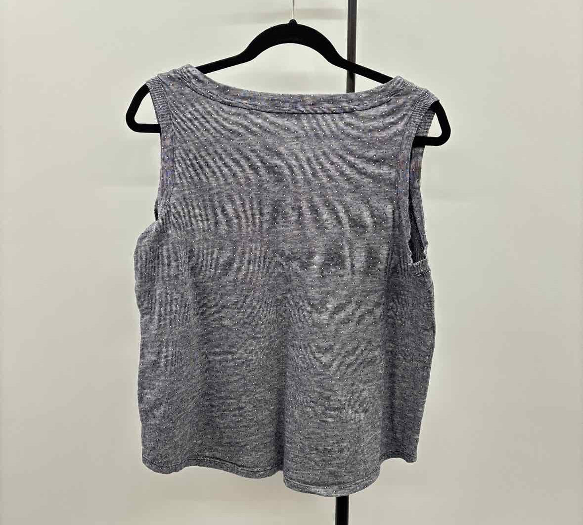 Talbots Women's Size 1X Navy Stripe Sleeveless Shirt