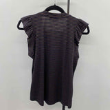 Democracy Women's Size S Navy Stripe Short Sleeve Shirt