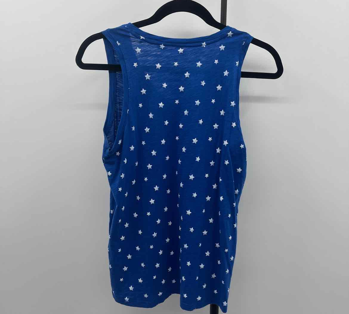 Tahari Women's Size S Blue Star Sleeveless Shirt
