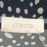 Chico's Women's Size L Black Spotted Long Sleeve Shirt