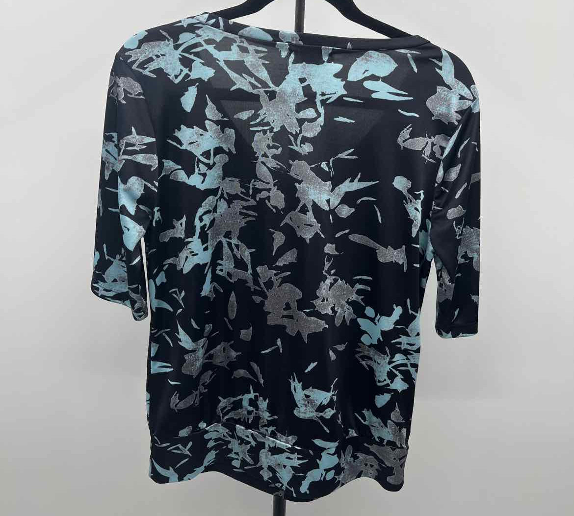 Calvin Klein Women's Size M Navy Abstract Long Sleeve Shirt