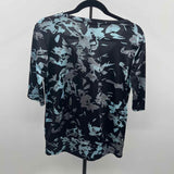 Calvin Klein Women's Size M Navy Abstract Long Sleeve Shirt