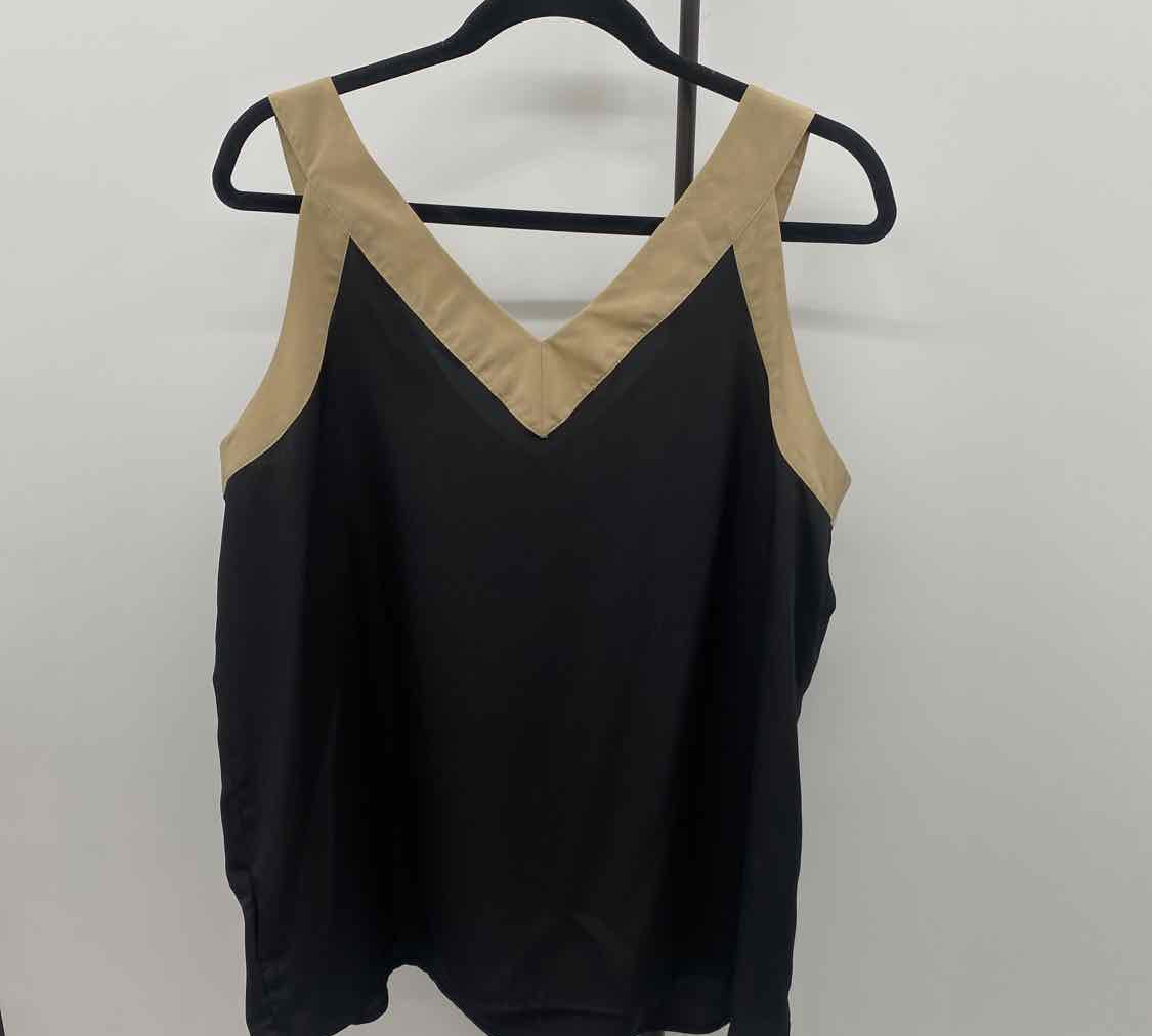 Attention Women's Size XL Black Color Block Tank