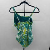 Ellen Tracy Women's Size 12 Green Leaf Swimsuit - 1 Piece