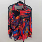 Attitudes by Renee Women's Size S Black Abstract Long Sleeve Shirt
