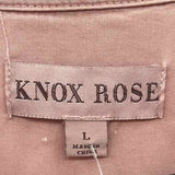 Knox Rose Women's Size L Peach Solid Long Sleeve Shirt