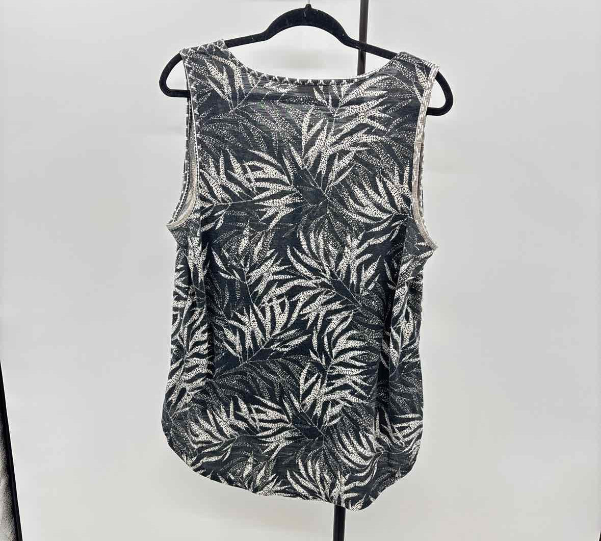 Style & Co. Women's Size XL Black Abstract Sleeveless Shirt