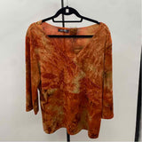 Only Nine Women's Size L Orange Tie Dye Long Sleeve Shirt