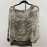 Aquavita Women's Size M Charcoal Abstract Long Sleeve Shirt