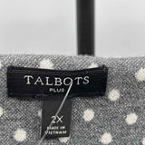 Talbots Women's Size 2X Silver dotted Long Sleeve Shirt