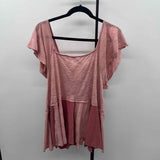 POL Women's Size M Mauve Textured Short Sleeve Shirt