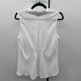 Nic + Zoe Women's Size M White Solid Sleeveless Shirt