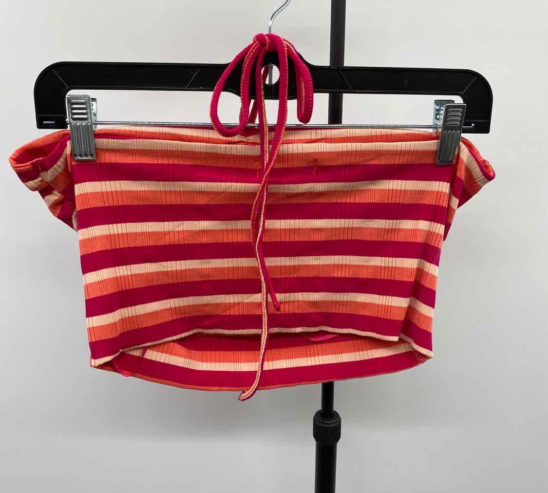 L space Women's Size M Fuschia Stripe Dress Set