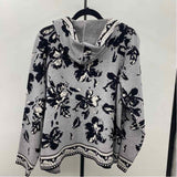 Rachel Zoe Women's Size L Gray Floral Cardigan