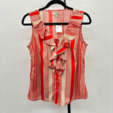 Banana Republic Women's Size M Orange dotted Sleeveless Shirt