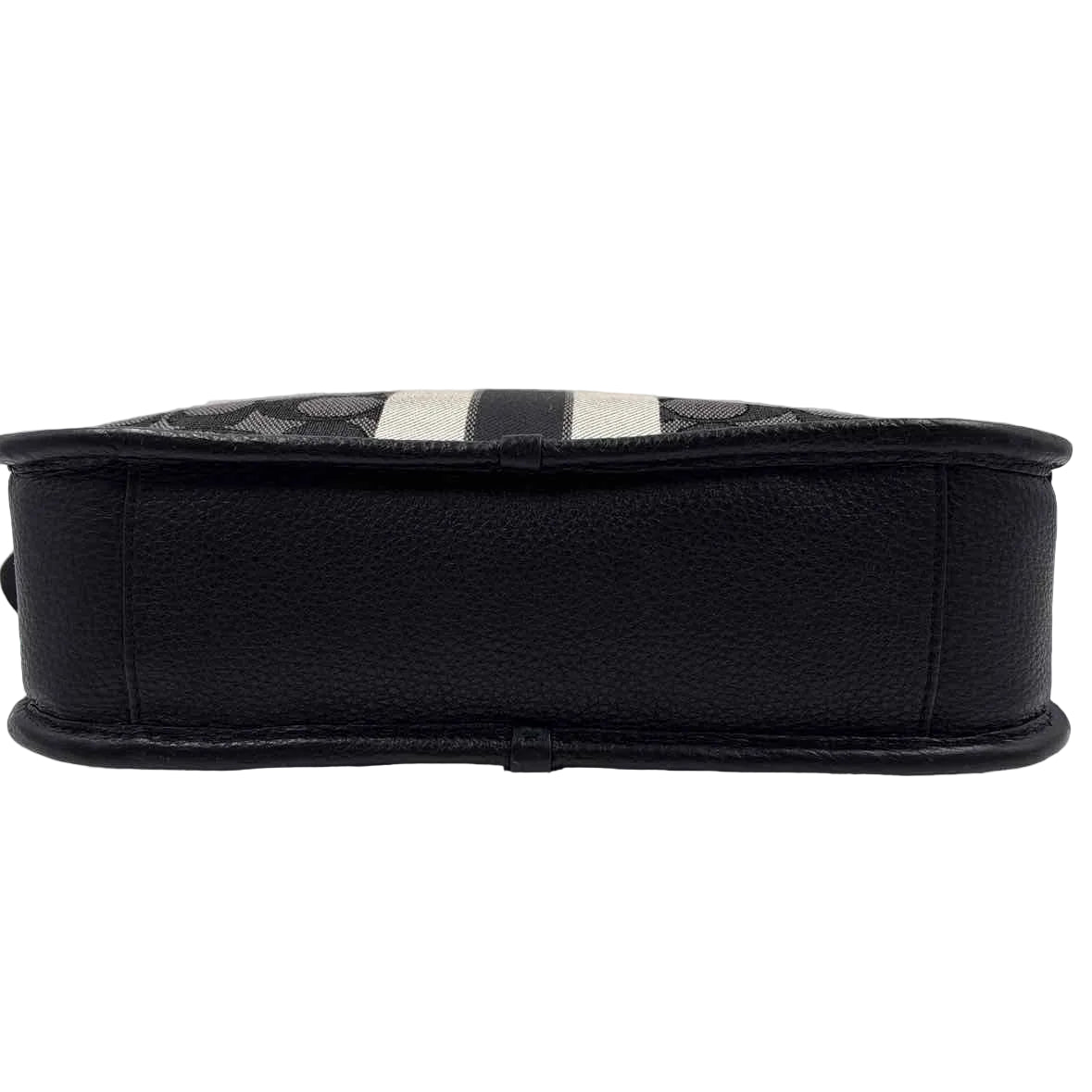 Bottom COACH Black & Gray Signature C Jacquard DEMPSEY FILE BAG Crossbody Purse