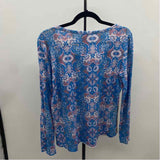 Sundance Women's Size M Blue Floral Long Sleeve Shirt
