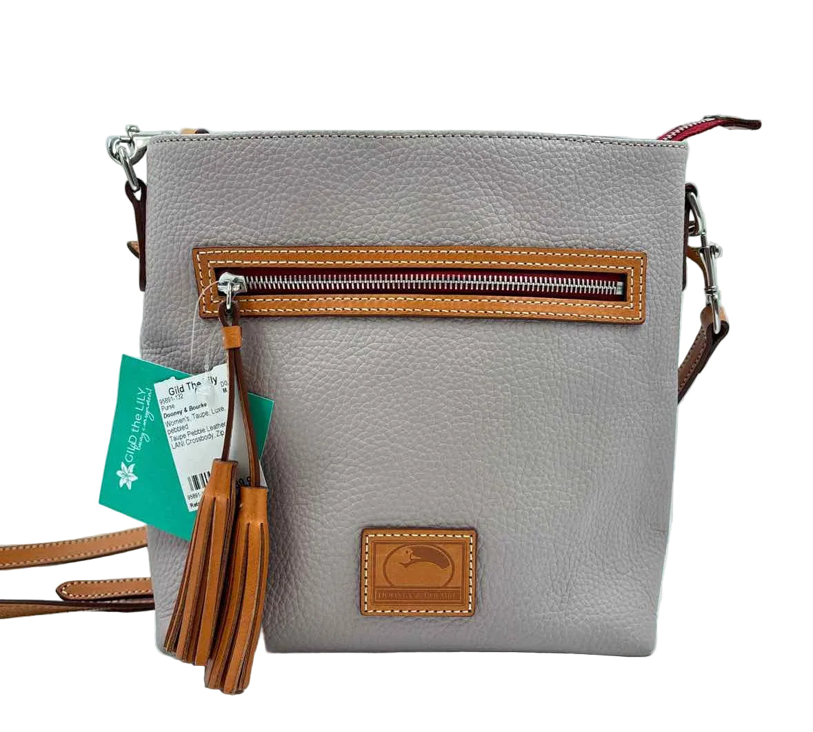DOONEY & BOURKE Taupe Gray Pebble Leather LANI Crossbody Purse